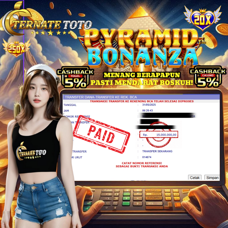 TERNATETOTO - MENANG PYRAMID BONANZA  Rp.15,000,000